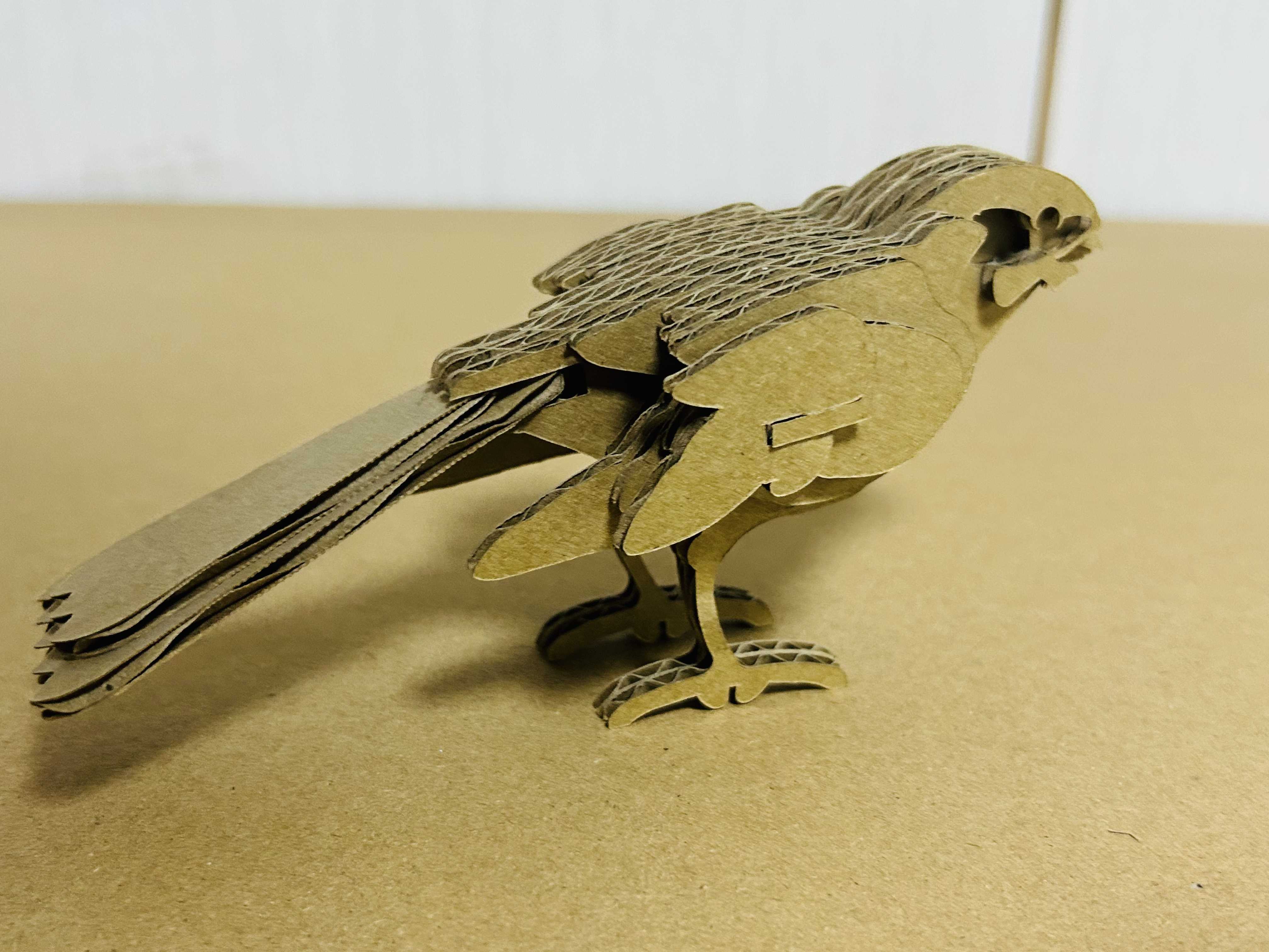 5mm瓦楞纸板小鸟模型立体切割方案